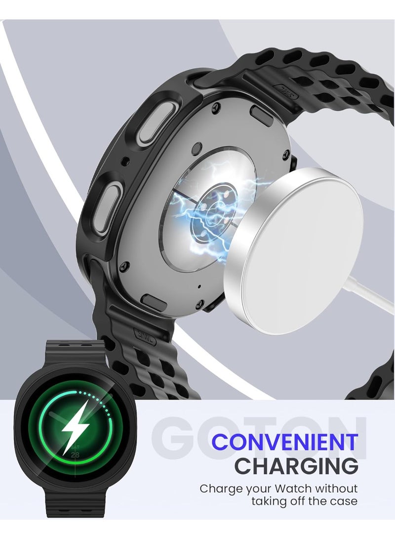 جراب واقي شاشة لساعة سامسونج جالاكسي ووتش 8 مقاس 44 مم مع زجاج مقوى، عبوة واحدة من غطاء حماية صلب من البولي كربونات لساعة جالاكسي ووتش 8 - مقاوم للضباب، سريع الاستجابة للمس (أسود) - Image 4